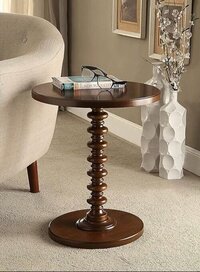 Round Wooden Side Table for Living Room with Pedestal End Table Coffee Table Corner Table
