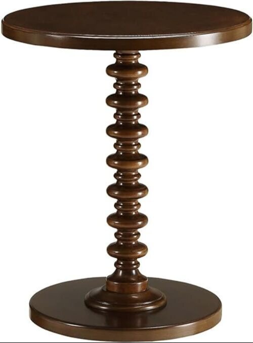 Round Wooden Side Table for Living Room with Pedestal End Table Coffee Table Corner Table