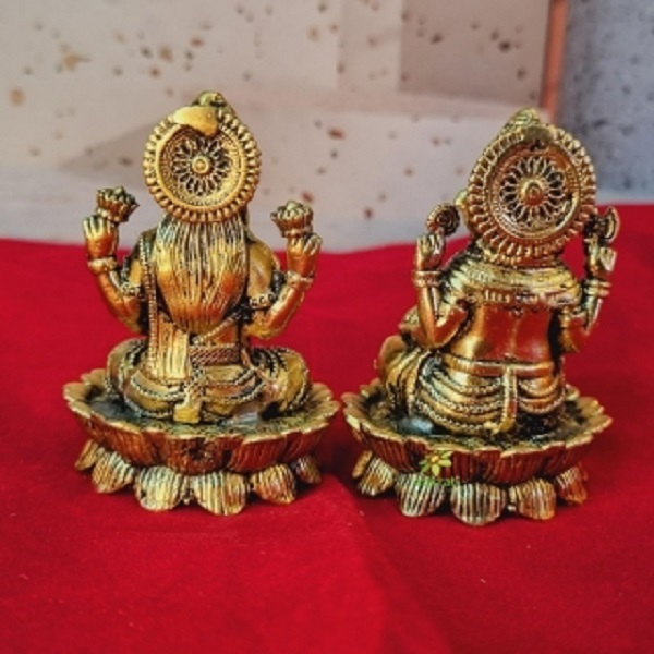 Divine Brass Laxmi Ganesha Idol Perfect Decorative Statue for Home & Pooja Room Made By Aakrati