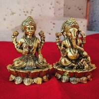 Divine Brass Laxmi Ganesha Idol Perfect Decorative Statue for Home & Pooja Room Made By Aakrati