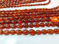 Natural Hessonite Garnet Beads Oval Plain Genuine
