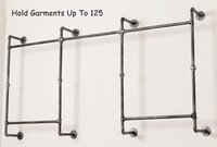 Industrial Wall Clothes Rack, Heavy-Duty Clothing Rack, Pipe Style Garment Rack