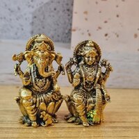 Brass Laxmi Ganesha Showpiece Made By Aakrati Elegant Brass Laxmi Ganesha Idol