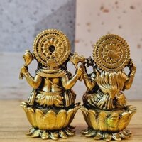 Brass Laxmi Ganesha Showpiece Made By Aakrati Elegant Brass Laxmi Ganesha Idol