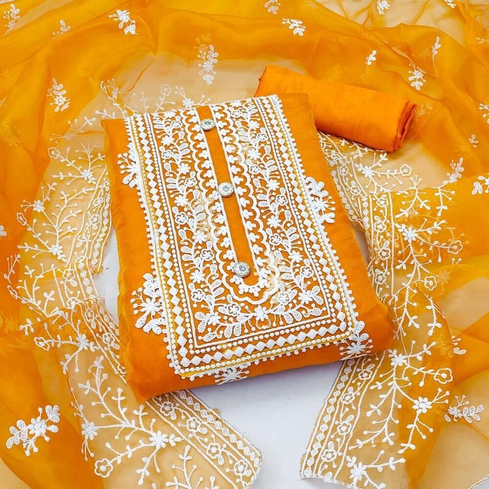 Designer Dress Material - Bust Size: 40 Inch (In)