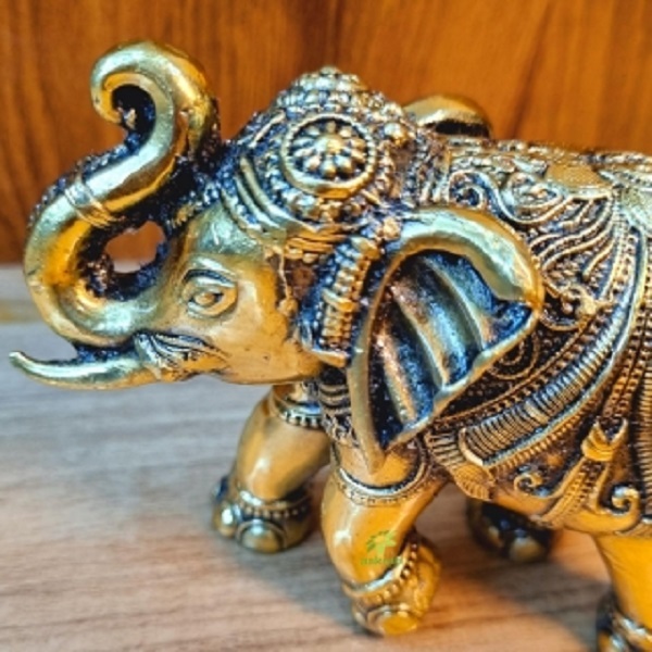 Aakrati Brass Elephant Statue Brass Elephant Showpiece Figurine