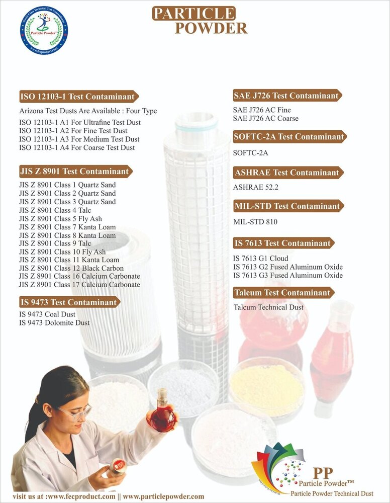 Jis Z 8901 Test Powders - Class 7, 8, And 11 | High Purity 99%, Particle Density 2.9-3.1 G/cmâ³
