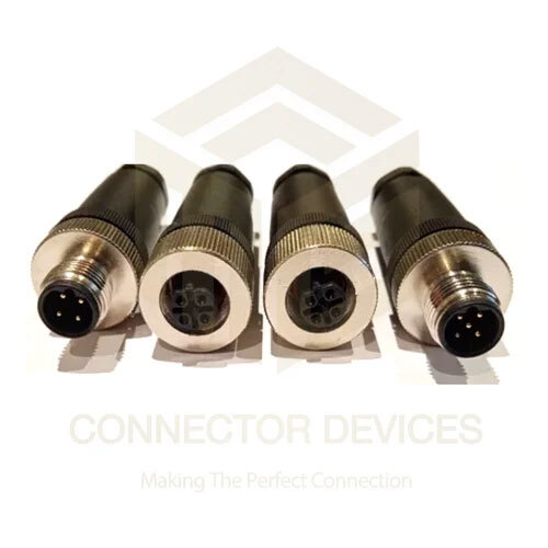 M12 Sensor Connectors B Coded - Color: Black