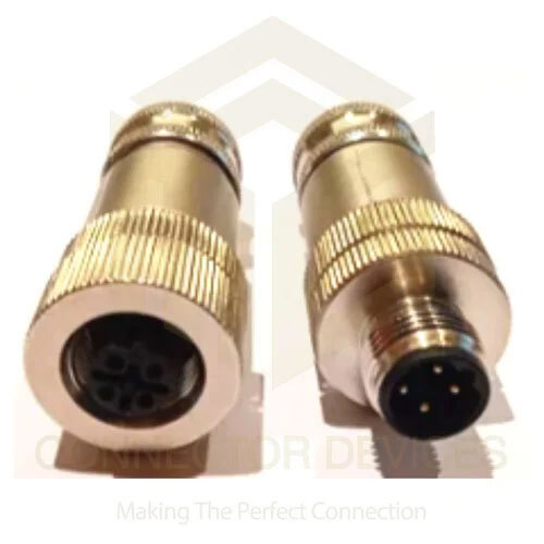 M12 4 Pin Male D Coded Cable Type Metal Body - Application: Industrial