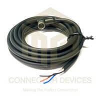 M8 Connector Cable - Brass & Other Materials, 2m/3m/5m Lengths, Black Pvc Jacket, 3-pin & 4-pin Female Connectors