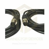 M12 Male Cable B Coded - Brass Nickel-plated, 2m, Black Tpu/pvc, Shielded, Ip67, Gold-plated Contacts, 4a Per Pin