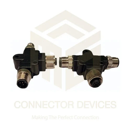 M12 Sensor Connectors T Splitter 5 Pin - Application: Industrial