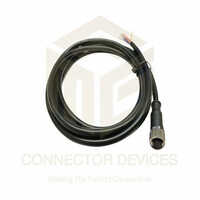 M12 12 Pin Female Moulded Connector Cable - Pa66 Pvc, 2-10m, Black/grey | Ip67, Gold-plated Contacts, Shielded, Flame Retardant Ul 94v-0