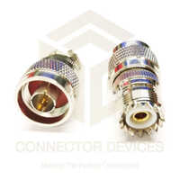 Uhf Female To N Male Adaptor - Brass With Nickel Plating, 30x18x18 Mm, Silver | High Signal Efficiency, Corrosion Resistant, Rohs Compliant