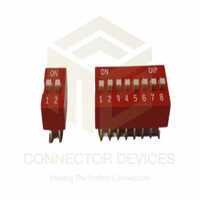 DIP SWITCH SERIES 8 PIN - Phosphor Bronze, Standard Size, Red And Blue, 10A Max Current | Rated Voltage 30V, Plastic Material