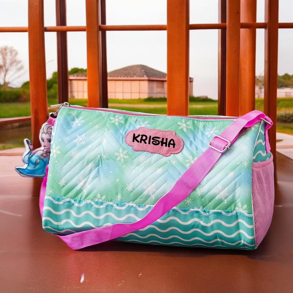 Personalised Premium Duffle Bag with toy keychain