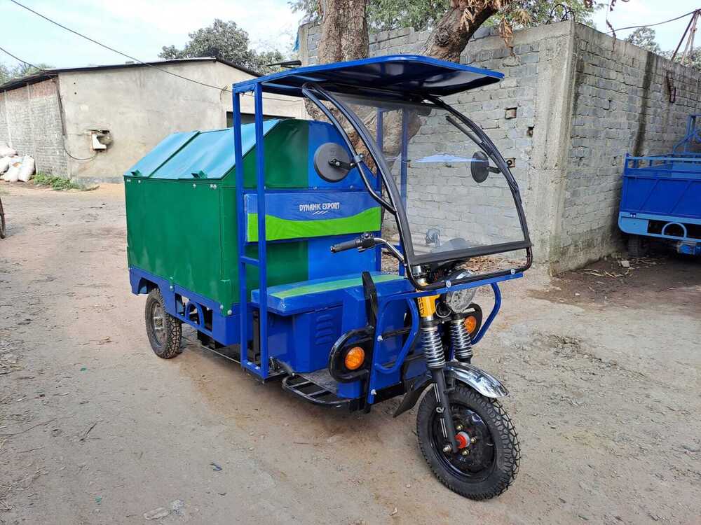 Electric Garbage Cart - Color: Blue And Green
