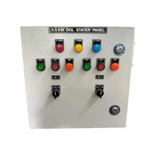 DOL Starter Control Panel - Mild Steel, 220-240 Volt (V), 50 Hertz (HZ) | Powder Coated, Overload Protection, 1-Year Warranty