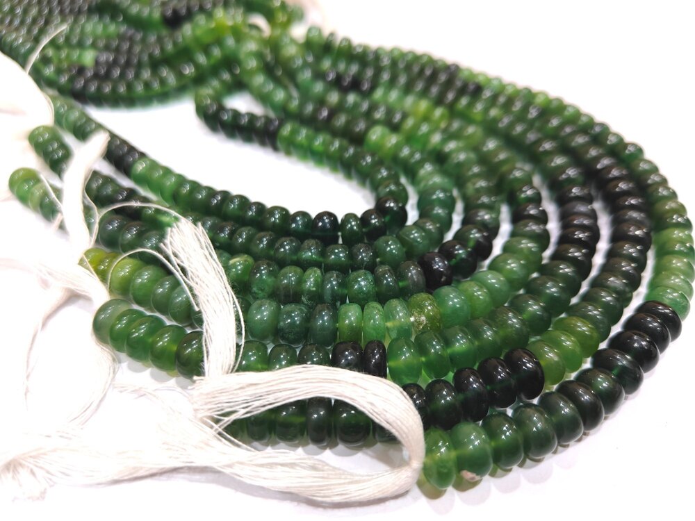 Natural Serpentine Rondelle Plain smooth