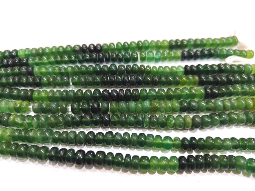 Natural Serpentine Rondelle Plain smooth