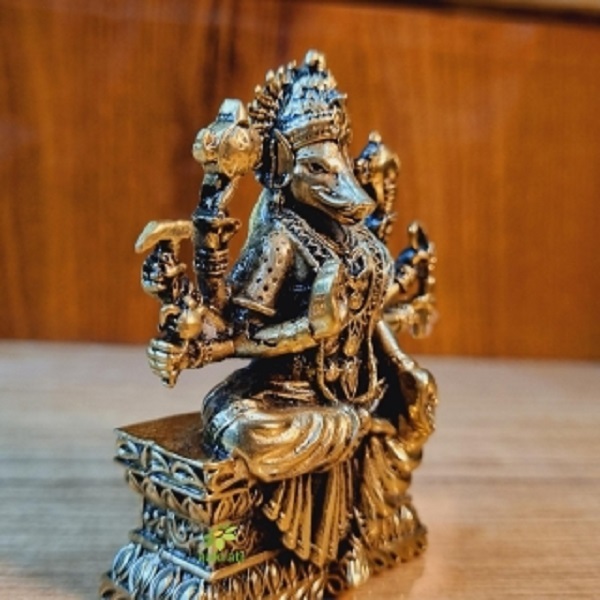 Brass Narsimha Idol By Aakrati Divine Brass Narsimha Statue