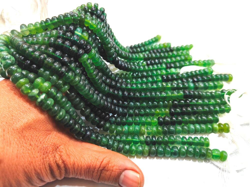 Natural Serpentine Rondelle Plain smooth