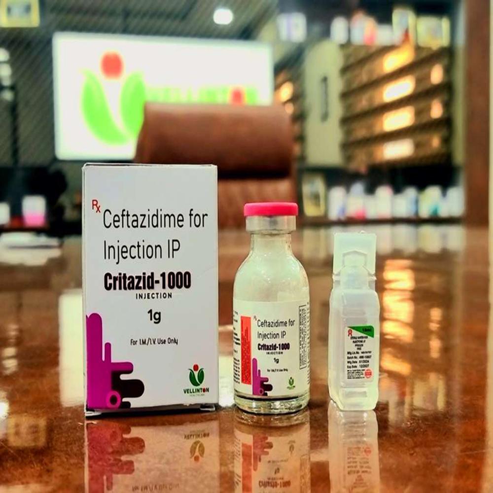 Ceftazidime Injection - 1 Gm Liquid | Broad-spectrum Antibiotic For Severe Bacterial Infections, Administered Intravenously Or Intramuscularly, Effective Against Gram-negative And Gram-positive Organisms