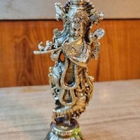 Aakrati Brass Krishna Showpiece Decorative Statue for Home, Pooja Room & Spiritual Blessings