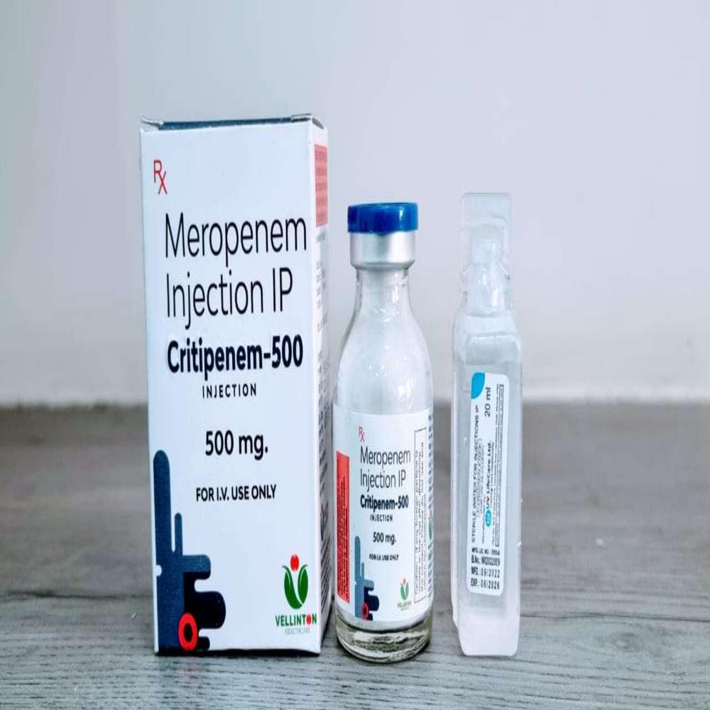 Meropenem Injection - 500 Mg, Broad-spectrum Liquid Antibiotic For Severe Bacterial Infections