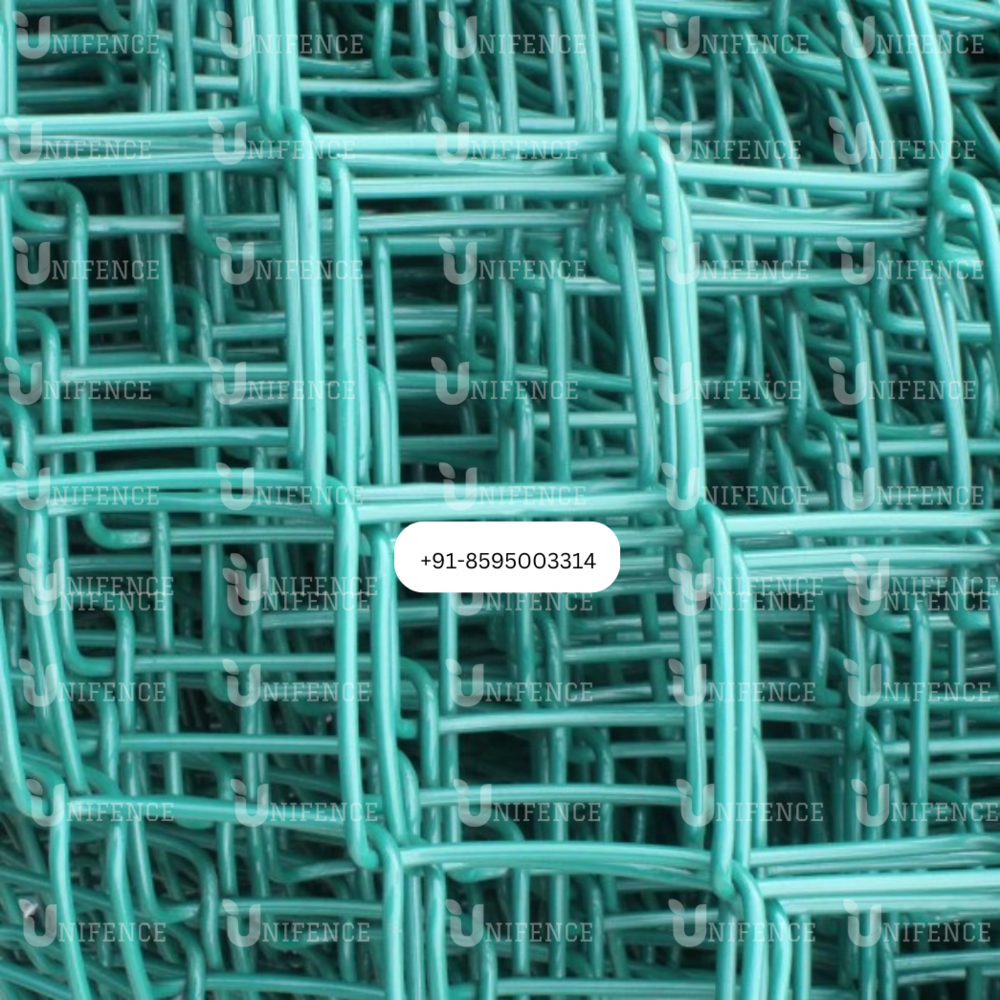 Pvc Color Coated Chainlink Jali - Metal, Height: 4-10 Ft, Wire Thickness: 3-5 Mm, Custom Hole Shape | Versatile For Agriculture, Sports, And Boundary Wall Fencing