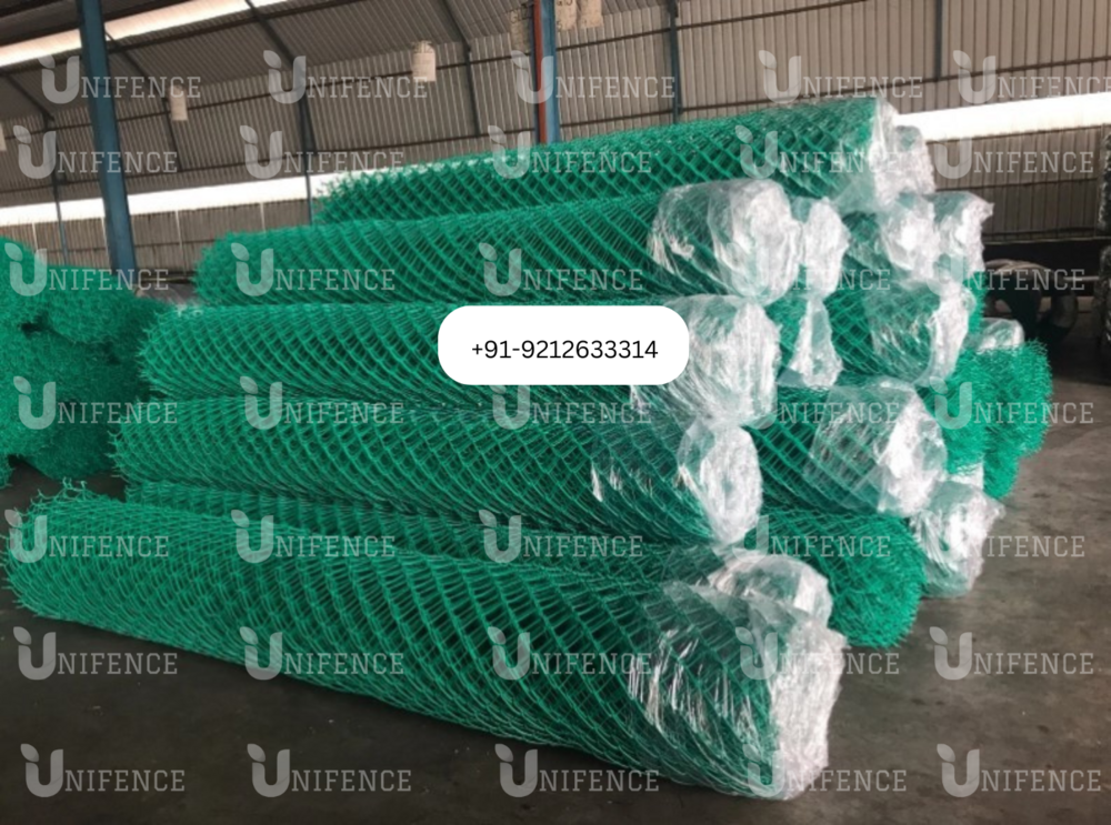 Pvc Color Coated Chainlink Jali - Metal, Height: 4-10 Ft, Wire Thickness: 3-5 Mm, Custom Hole Shape | Versatile For Agriculture, Sports, And Boundary Wall Fencing