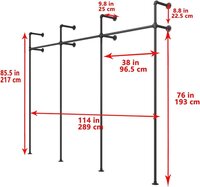 Industrial Pipe Clothing Rack On Wall,Moden Wall Mounted Closet Storage Rack