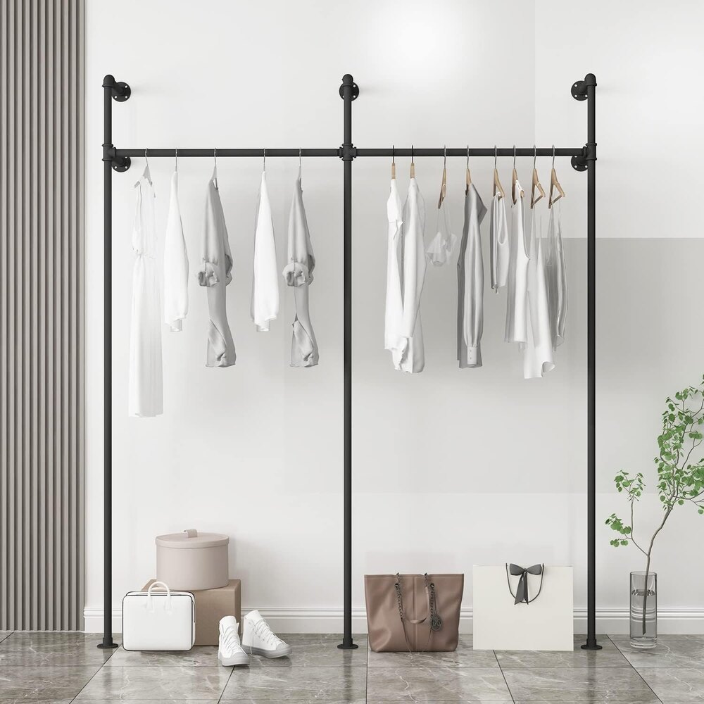 Industrial Pipe Clothing Rack On Wall,Moden Wall Mounted