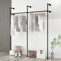 Industrial Pipe Clothing Rack On Wall,Moden Wall Mounted