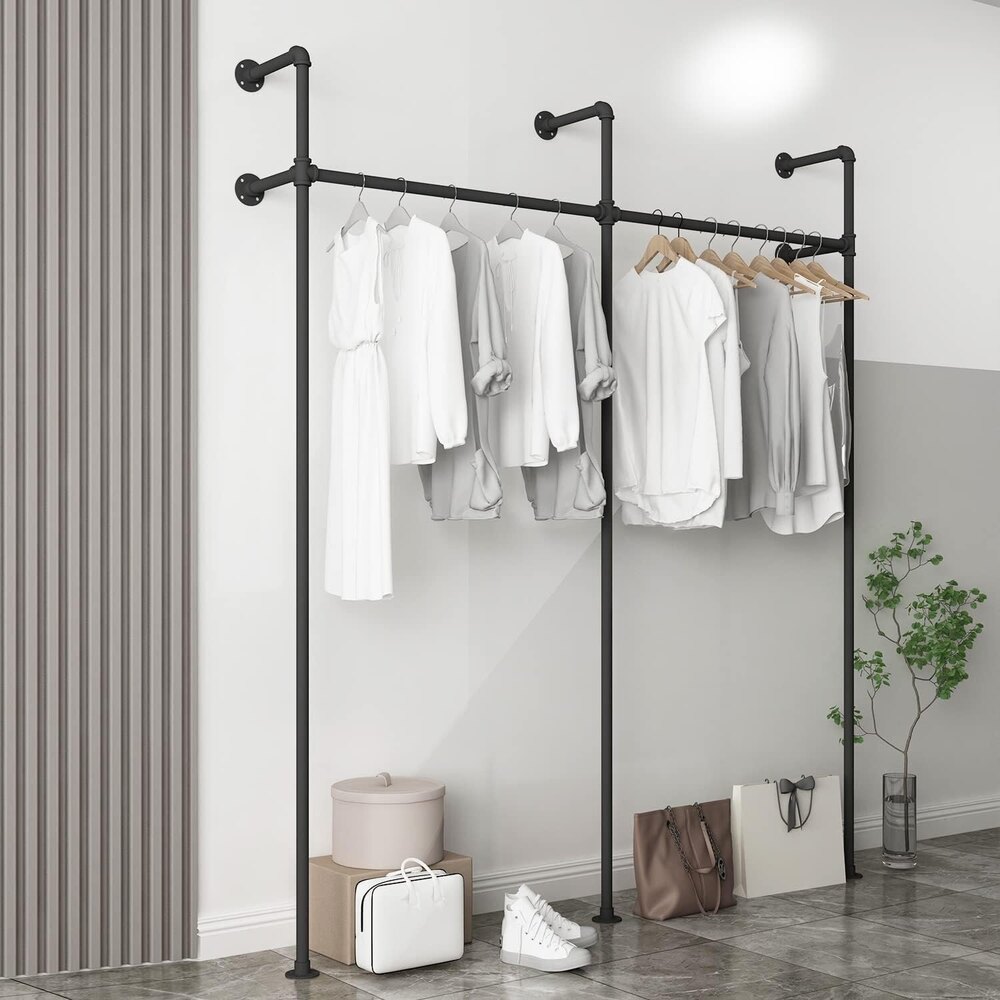 Industrial Pipe Clothing Rack On Wall,Moden Wall Mounted