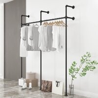 Industrial Pipe Clothing Rack On Wall,Moden Wall Mounted