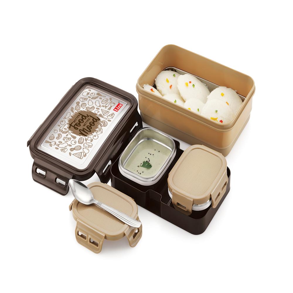 Robust Steel Lunch Box - Aluminum Alloy, Standard Size | Durable Abs Plastic, Painted Gray, Industrial Use, Easy To Clean