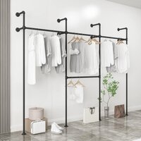 Industrial Pipe Clothing Rack On Wall,Moden Wall Storage Rack