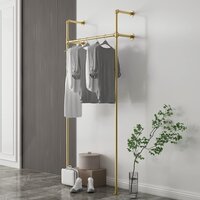 Industrial Pipe Clothing Rack On Wall,Moden Wall Mounted Storage Rack