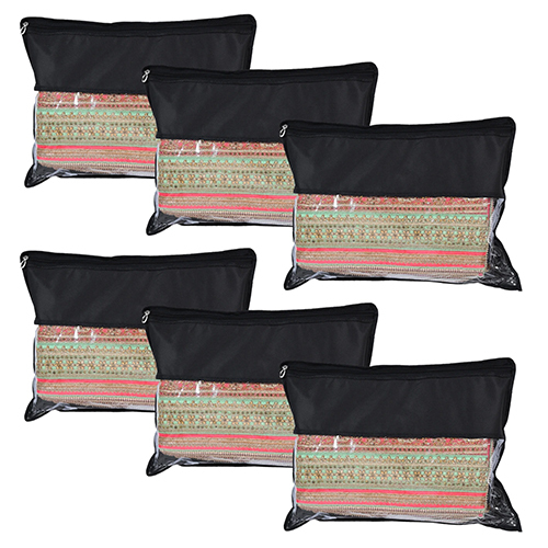 Saree Cover (Pack Of 6) - Color: Black