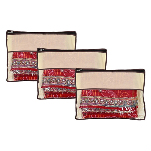 Saree Cover (Pack Of 3) - Design: Plain