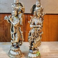 Aakrati Radha Krishna Brass Idol Elegant Religious Statue for Devotional Home & Pooja Room