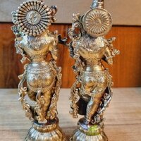 Aakrati Radha Krishna Brass Idol Elegant Religious Statue for Devotional Home & Pooja Room