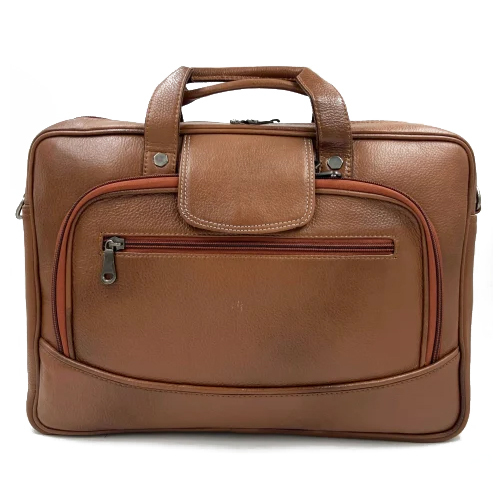 Dark Brown Leather Office Laptop Bag - Capacity: 12 Ltr