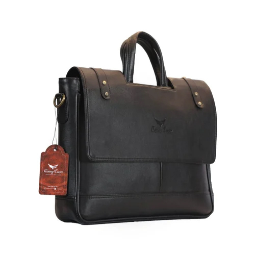 Black Plain Office Laptop Bag