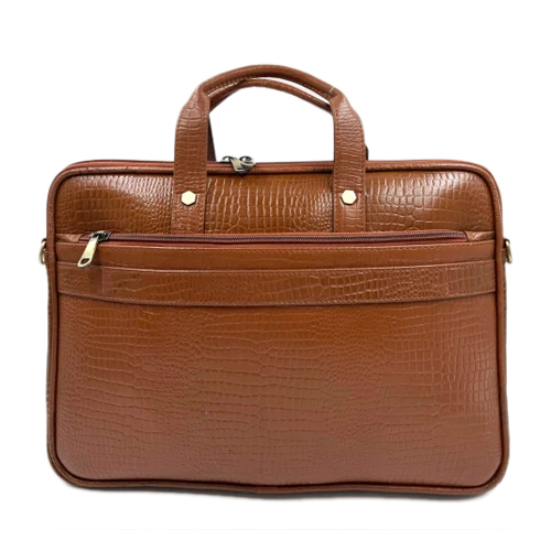 22l Brown Leather Laptop Bag - Capacity: 22 Ltr