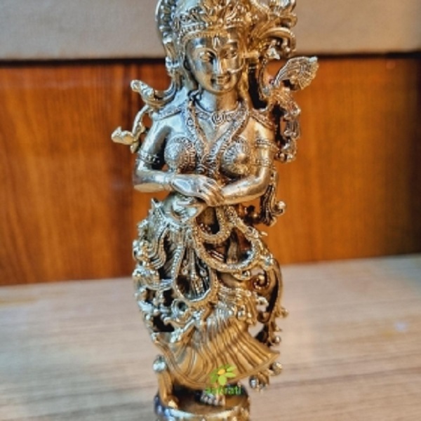 Brass Radha Rani Murti Divine Brass Radha Rani Idol By Aakrati