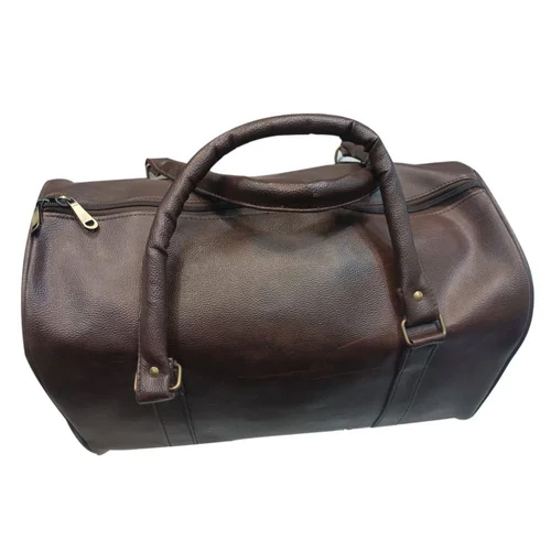 Brown Leather Duffle Bag - Capacity: 22 Ltr