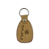 Promotional Leather Keychain - Artificial Leather Material, Powder-coated Brown Finish | Elegant Indian Regional Style Accessory For Key Organization