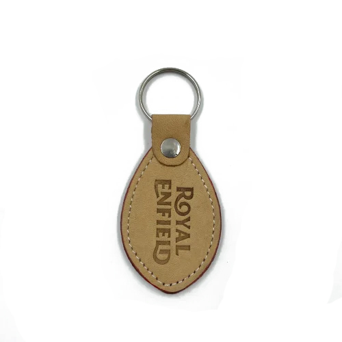 Tan Leather Key Chain - Color: Brown